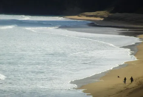 Tide coming in on a beach