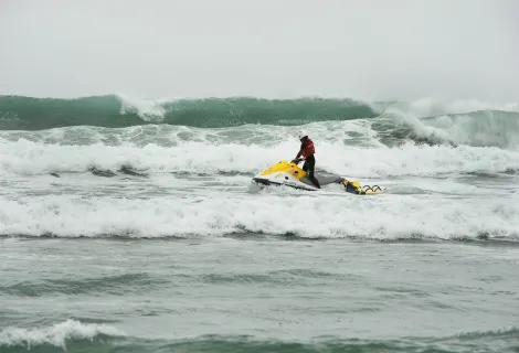 Lifeguards in surf