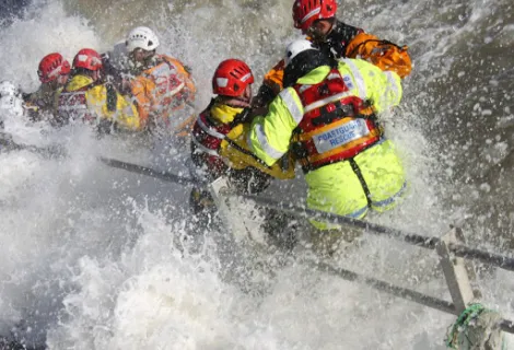 image of our teams training in water rescue (taken pre-Covid)