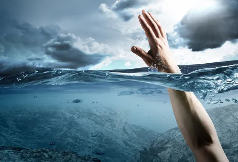 Person underwater