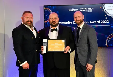 Tom Barnett after being presented with his award