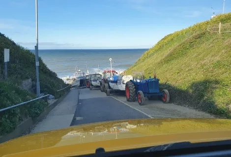 Tractor blocking the beach entrance