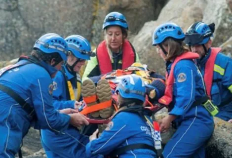 Coastgaurd Rescue Officer Naomi Gorvin working with her team