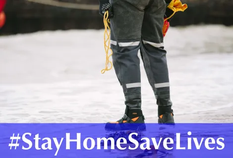 Stay home save lives banner.