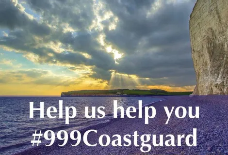 "Help us help you" Coastguard safety banner.