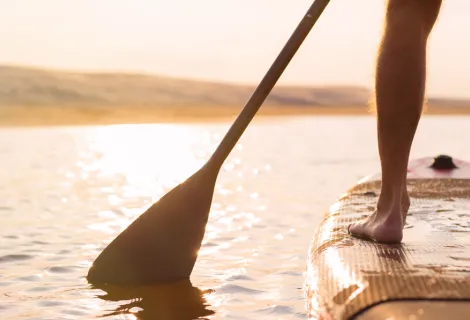 Stock image - Close up shot of paddleboarding on the water