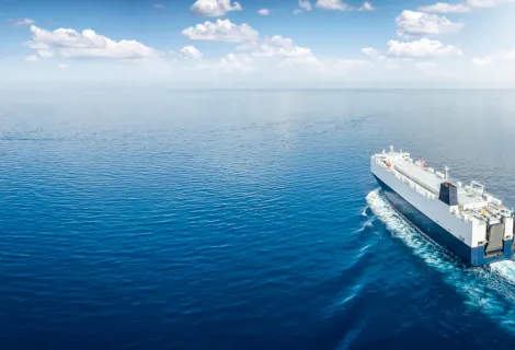 A vessel crossing the ocean