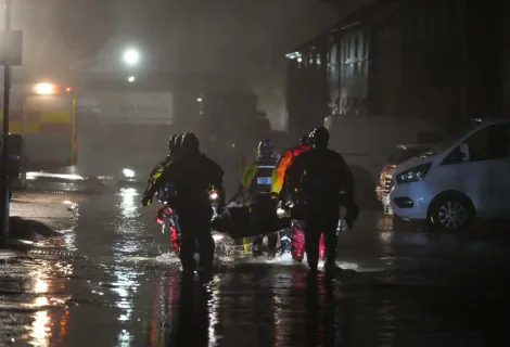HM Coastguard responding to flooding in Sussex
