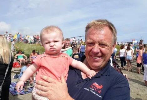 Kilkeel Deputy Station Officer Norman Bridges with his granddaughter Poppy