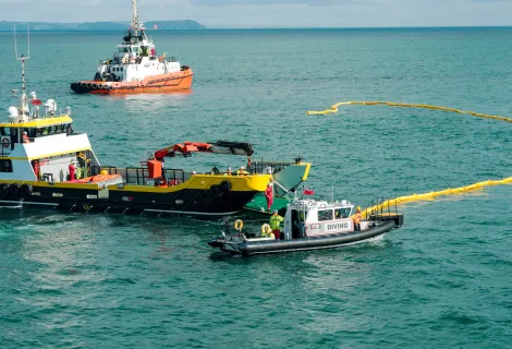 An MCA Counter Pollution Exercise takes place in Falmouth, Cornwall. 
