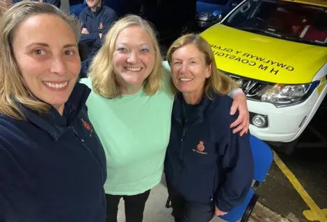 Cynthia, centre, with Penarth Coastguard Rescue Team. 