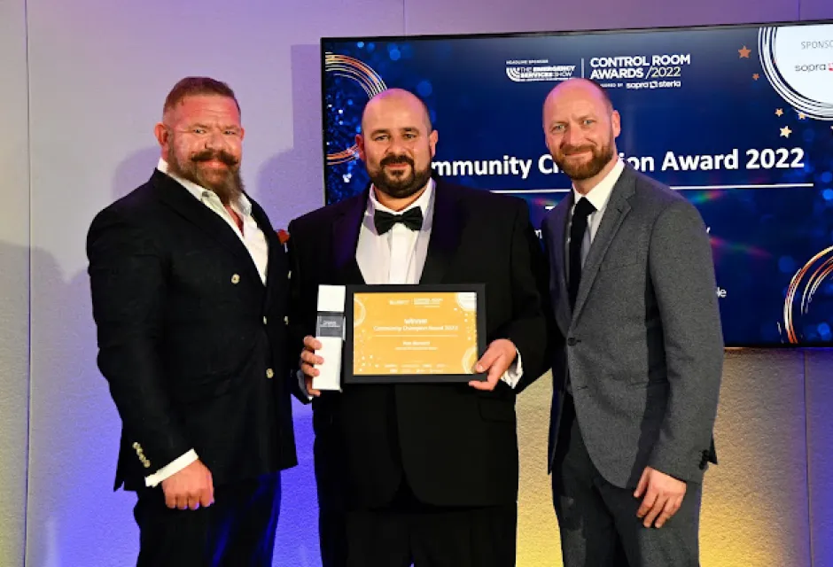 Tom Barnett after being presented with his award