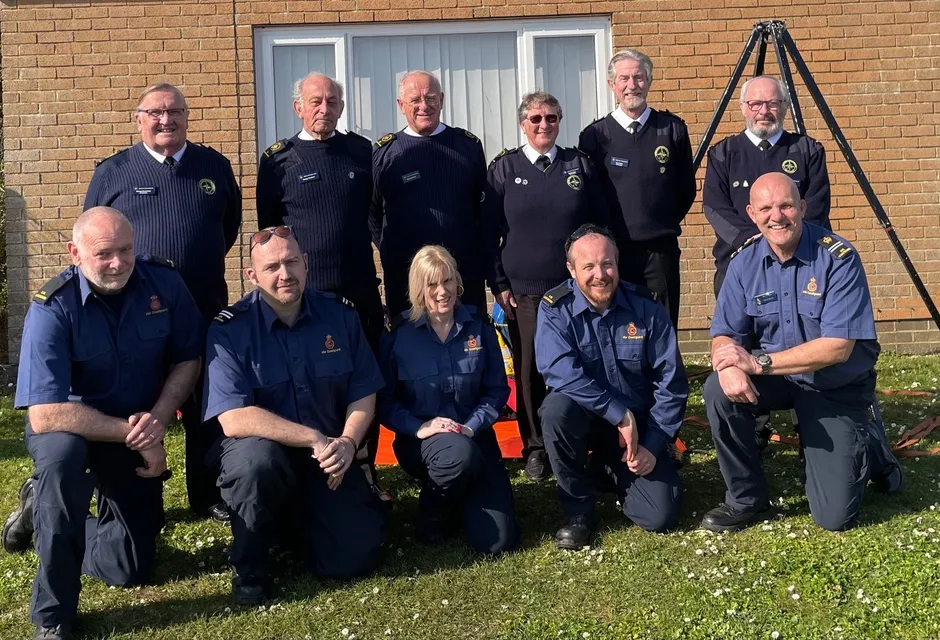 NCI volunteers and members of HM Coastguard outside the Bembridge station they trialed sharing.
