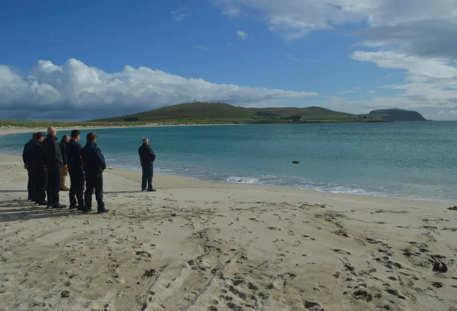 A wreath-laying ceremony and memorial held on the Shetland Islands