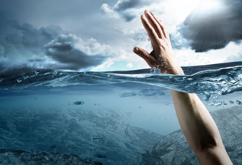 Person underwater