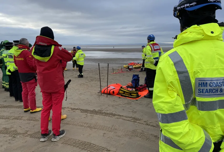 Mud rescue exercise team