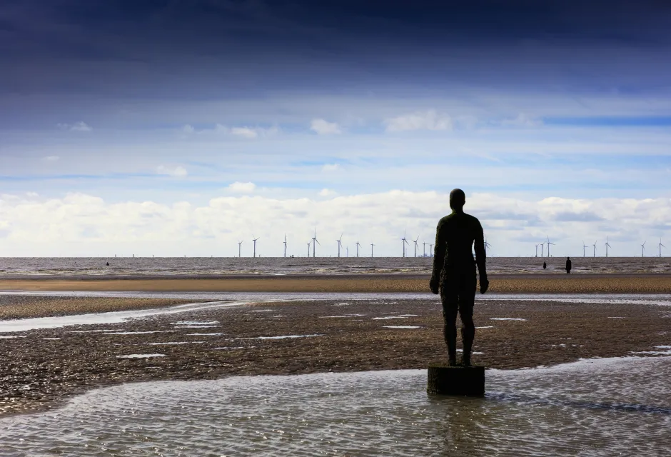 Antony Gormley sculpture at Crosby beach