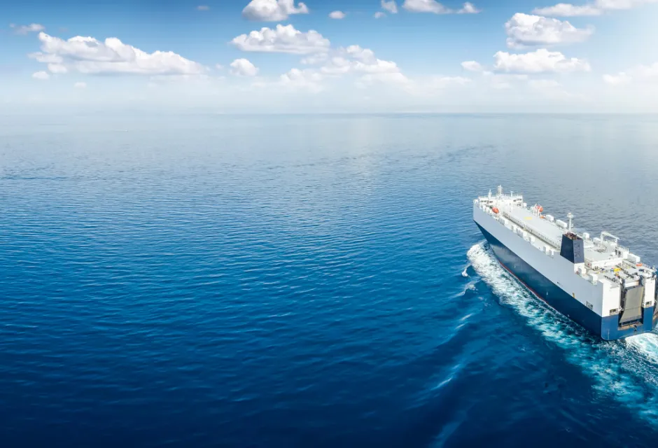 A vessel crossing the ocean