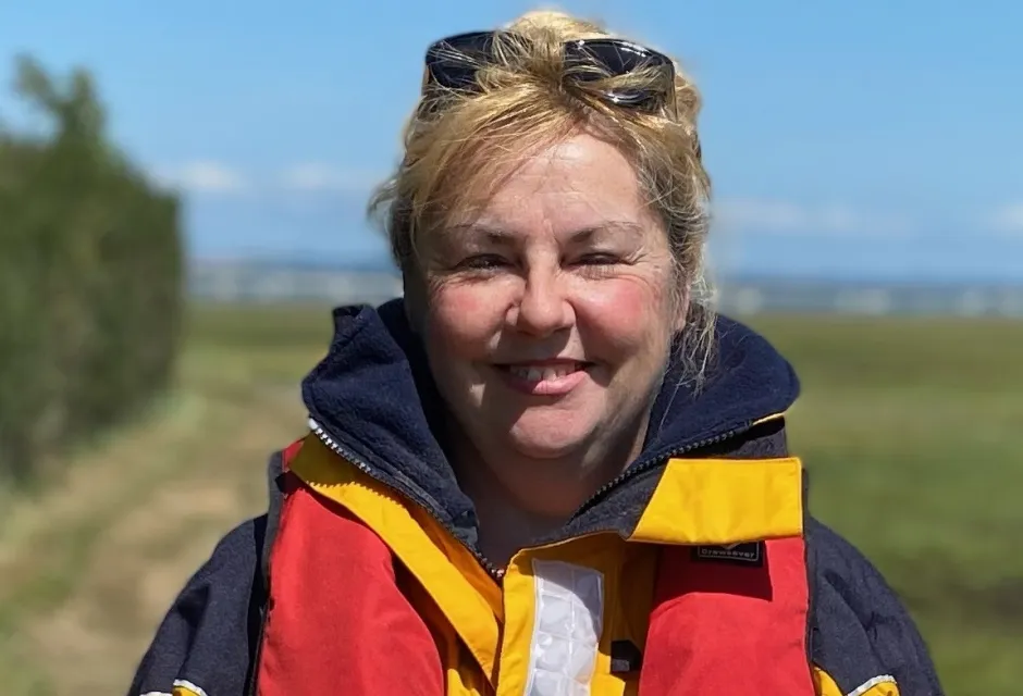 Rachael Perrin pictured wearing a lifejacket