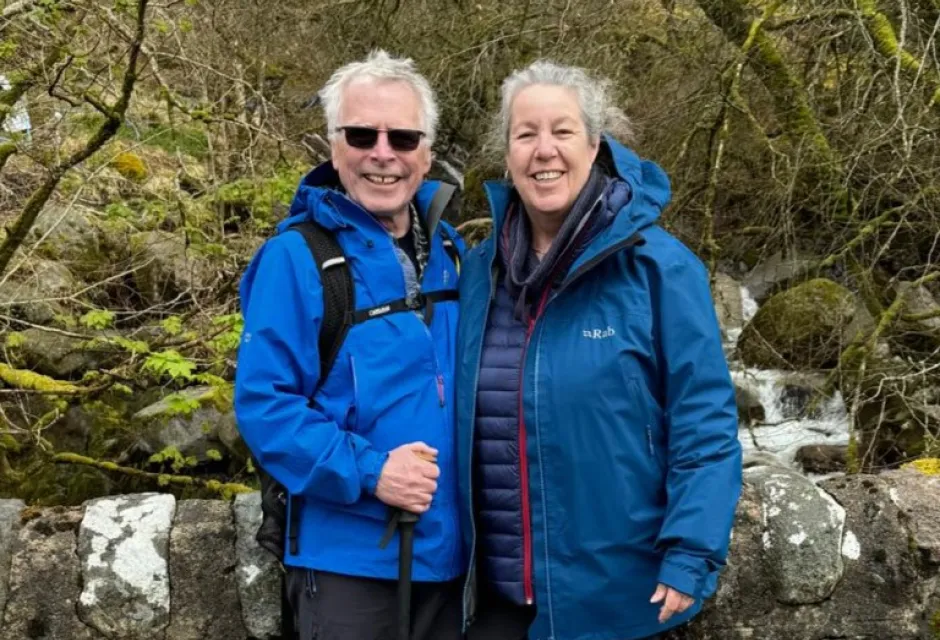David and Philippa O'Brien in walking gear