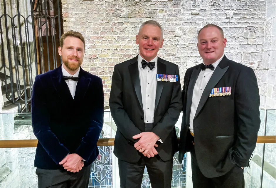 James Stewart, Richard Taylor and Steven Thomas at the award ceremony. Dave Kenyon was unable to attend due to operational commitments.