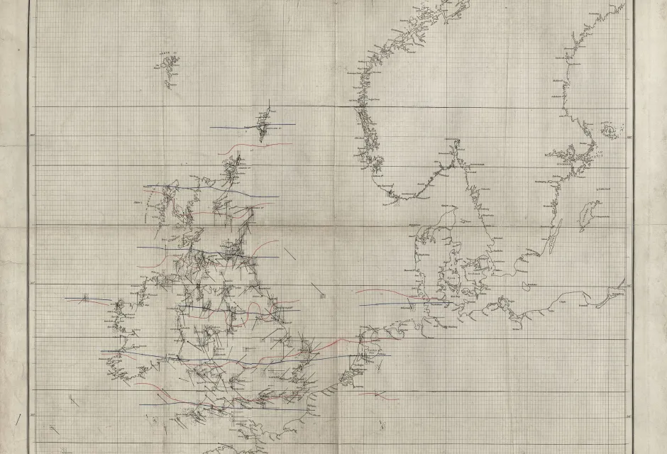 An old chart of the British Isles 