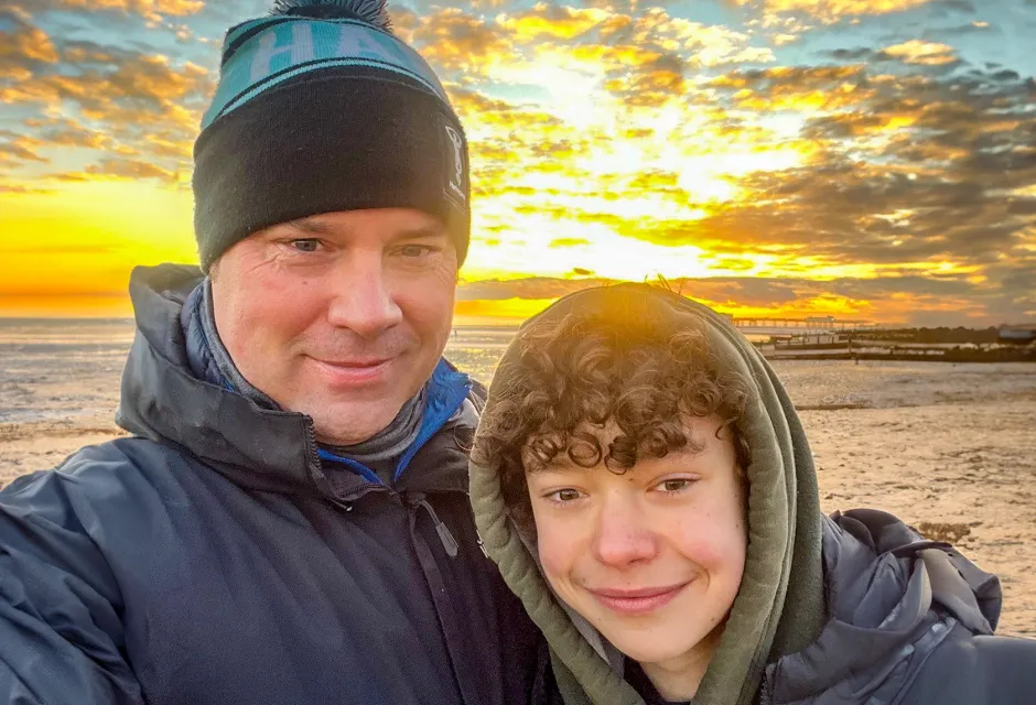 Paul Gill, Littlehampton CRO with his son. 