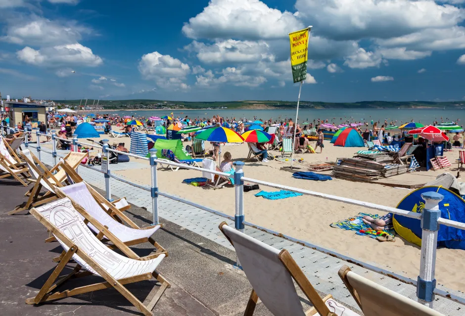 Weymouth beach, not far from where the hole was dug 